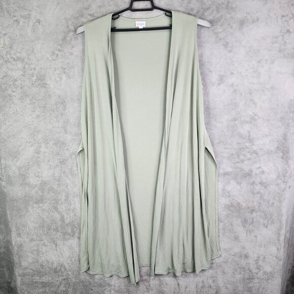 Women's Light Green LuLaRoe Sleeveless Open Front Duster Cardigan Vest Size M - Picture 2 of 13